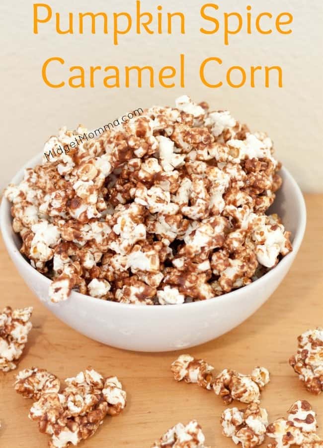 Pumpkin Spice Caramel Corn. Perfect for fall, a mix of two awesome flavors makes one amazing sweet treat with this Pumpkin Spice Caramel Corn.
