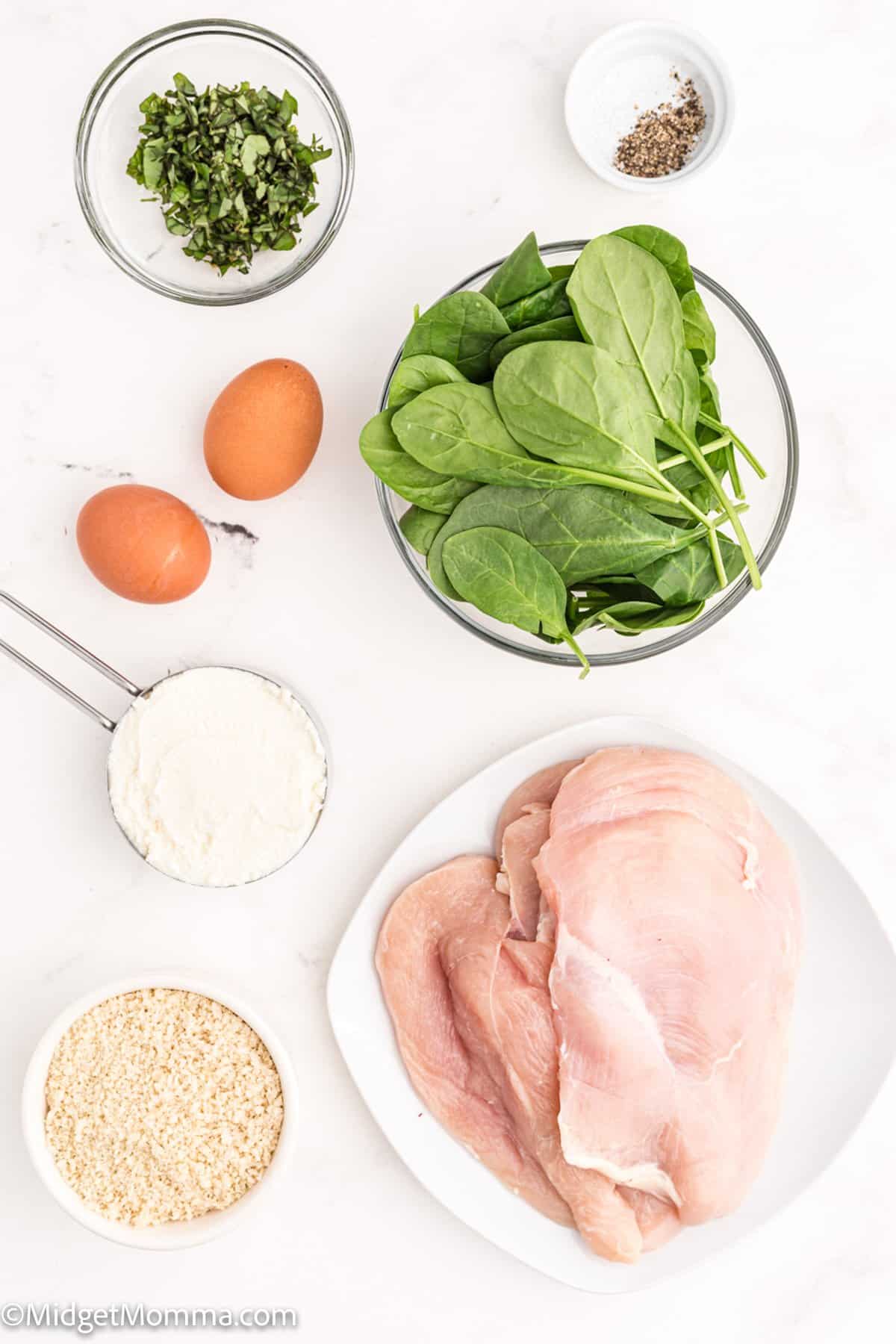 Spinach Stuffed Chicken Roll Ups Recipe ingredients
