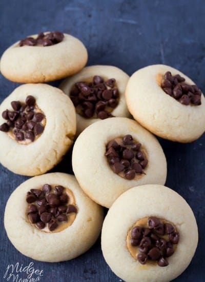 Chocolate Peanut butter Thumbprint Cookies