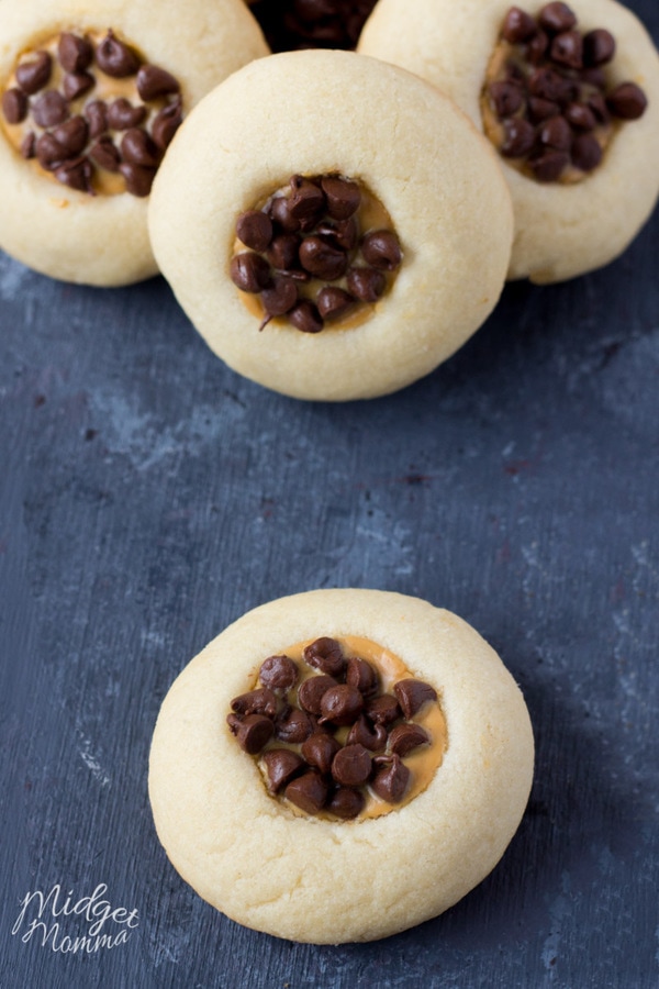 Chocolate Peanut butter Thumbprint Cookies