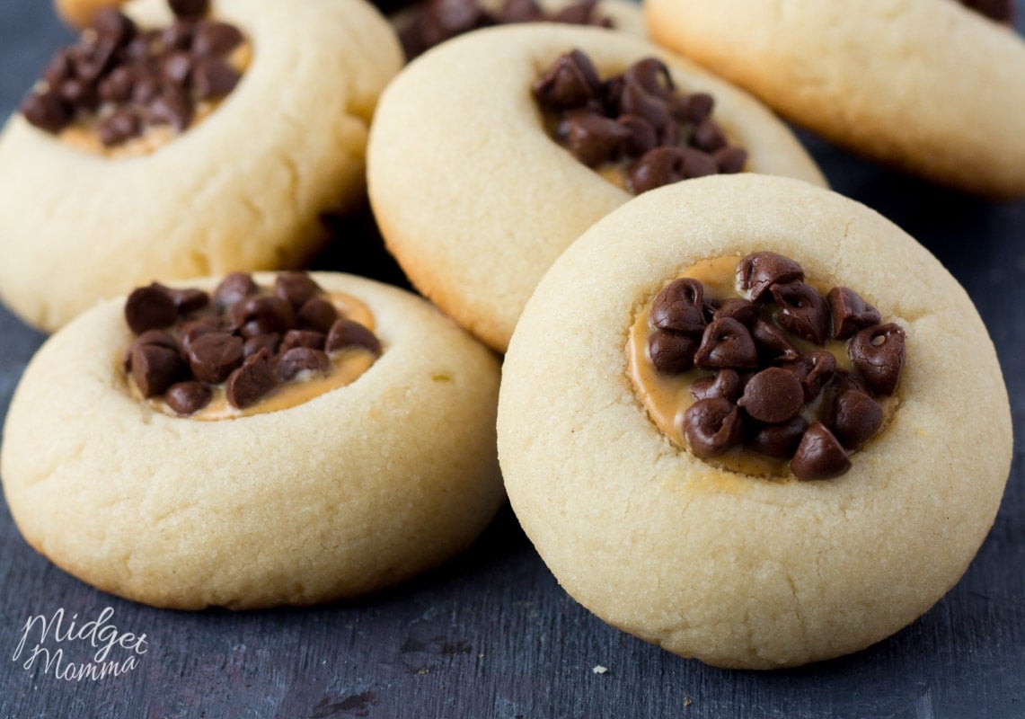 Chocolate Peanut butter Thumbprint Cookies