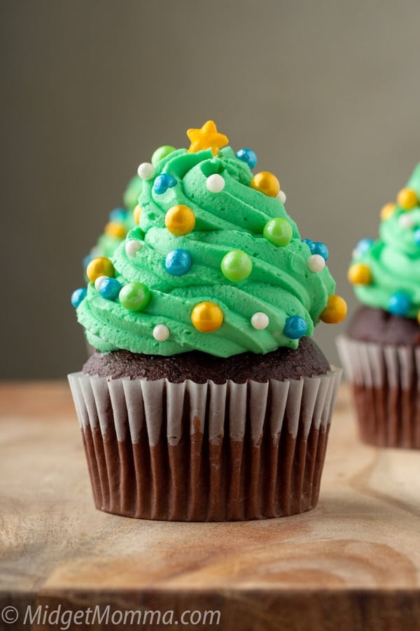 Christmas tree cupcakes