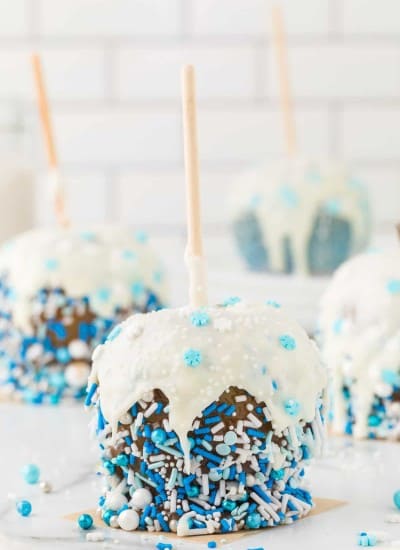 white chocolate caramel apples