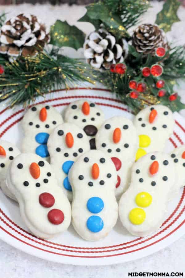 Chocolate Dipped Nutter Butter Snowman Cookies Midgetmomma