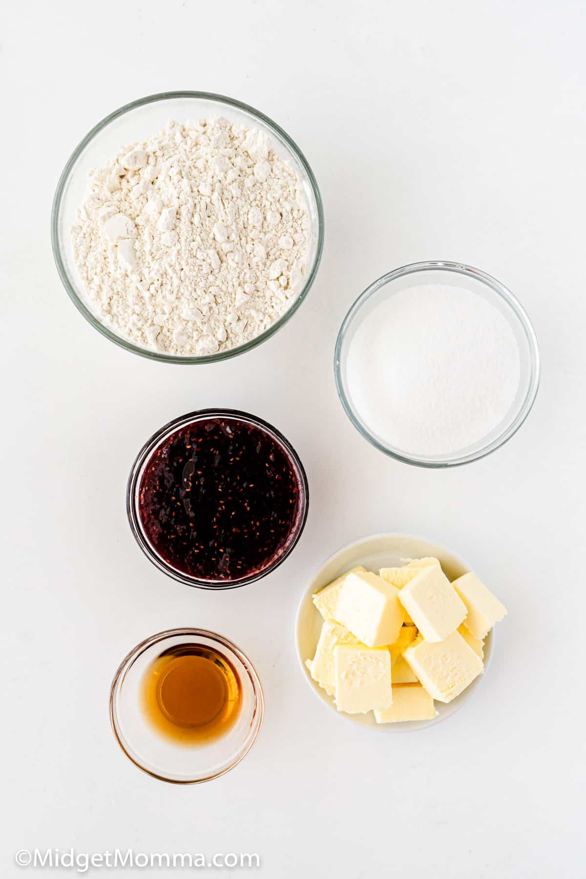 Raspberry Thumbprint Cookies Recipe ingredients