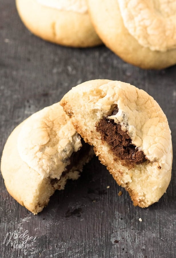 Smores cookies with marshmallows, chocolate and cookie