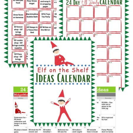 24 days of elf on the shelf ideas calendar printable