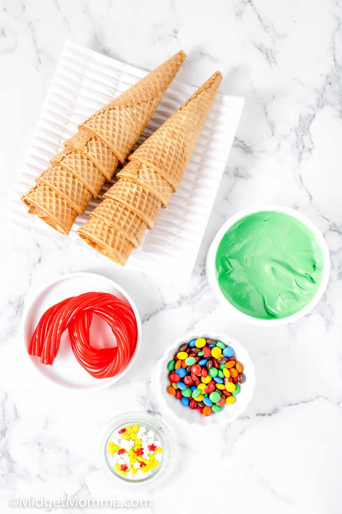 Ice Cream Cone Christmas Trees ingredients