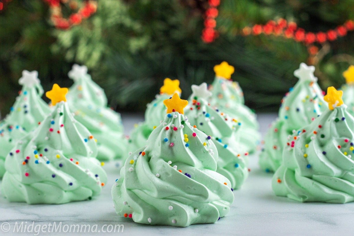 Christmas tree Meringue cookies