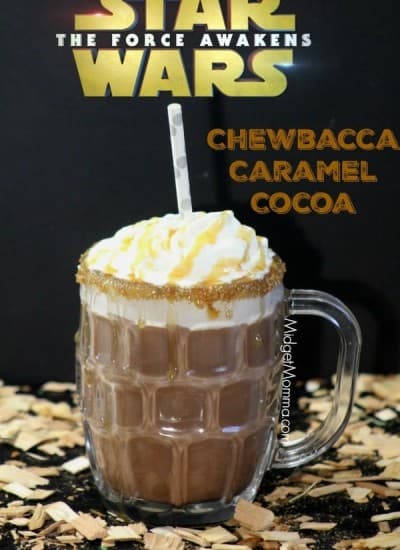 Chewbacca Caramel Hot Chocolate. Made with Ghirardelli chocolate and Ghirardelli caramel. The combination is inspired by Chewbacca from the Star Wars Movies. Star Wars drink, Star Wars food, Star Wars party drink, star wars hot chocolate, star wars character drink.