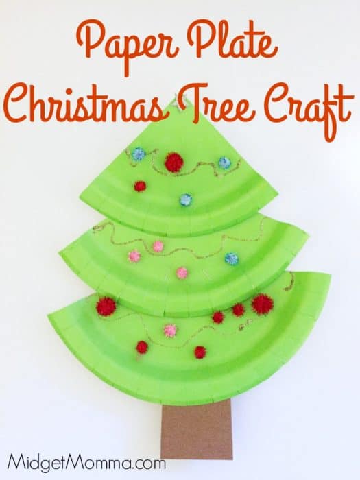 Christmas tree craft for kids. Fun and easy to make Christmas tree craft. Make a Christmas tree out of paper plates and paint. Christmas tree crafts that is great for kids of all ages. Preschool christmas tree craft that is easy to make.