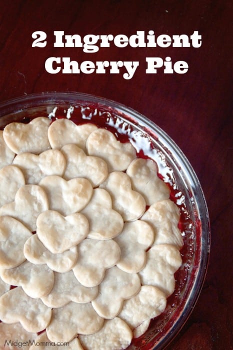 2 Ingredient Cherry Pie that anyone can make. Only 2 ingredients and super simple! Plus it looks so pretty too! Tastes even better then it looks!