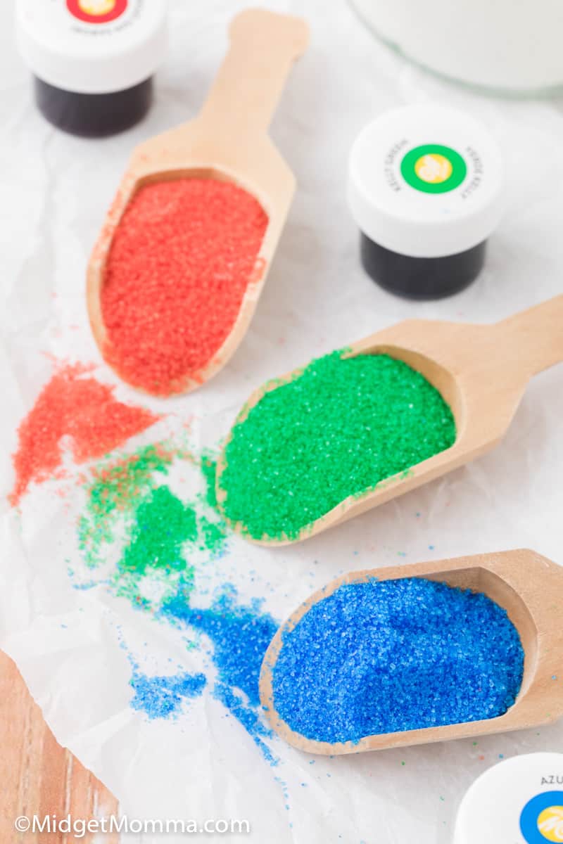 spoonful of colored sanding sugar