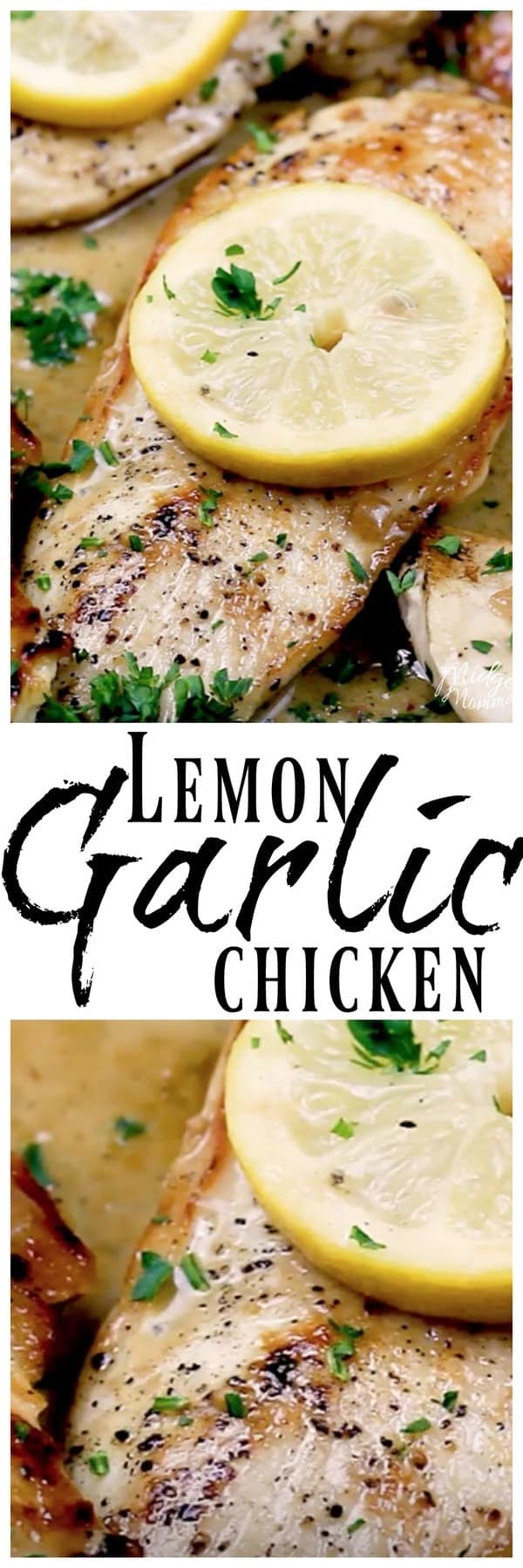 Lemon Garlic Chicken - Easy one pot meal that has amazing flavor. Quick to make, this chicken recipe has awesome flavors of garlic and lemon in a creamy sauce. #chicken #dinner #Recipe #garlic #lemon