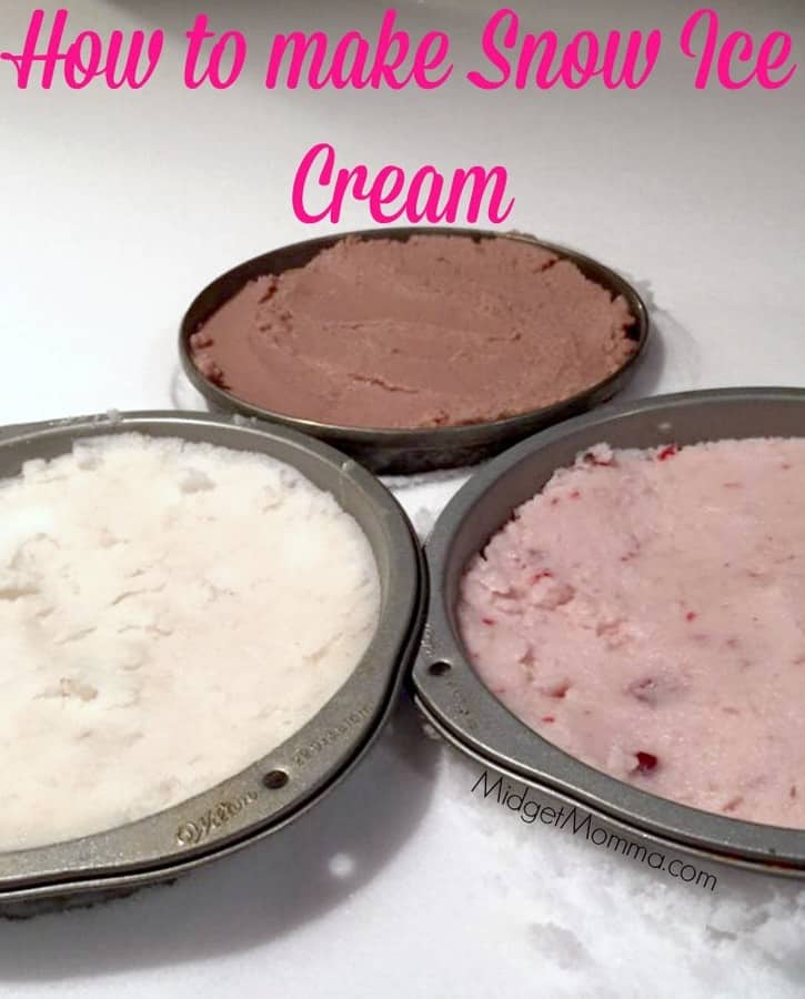 Snow Ice Cream Directions. Making Ice Cream out of snow. Step by Step directions to make Vanilla, chocolate and strawberry snow ice cream