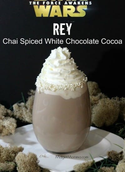 Chai Spiced White Chocolate Cocoa. Star Wars inspired Chai Spiced White Chocolate Cocoa. Easy to make and everyone will love it. Star Wars drink, Star Wars food, Star Wars party drink, star wars hot chocolate, star wars character drink.