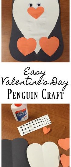 Valentine's Day Penguin Craft for kids
