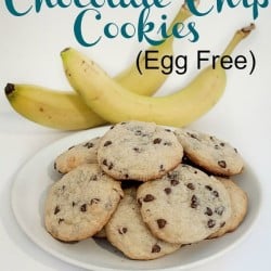 Egg Free Banana Chocolate Chip Cookies. These egg free cookies are so tasty and no one will even know that they do not have eggs in them.