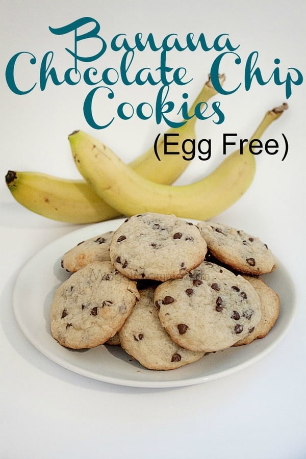 Egg Free Banana Chocolate Chip Cookies. These egg free cookies are so tasty and no one will even know that they do not have eggs in them.