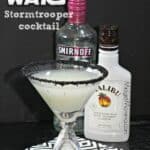 This Star Wars Inspired Raspberry Coconut Storm Trooper Cocktail is the perfect drink for your Star Wars movie watching. Amazing Raspberry Coconut drink. Star Wars drink, Star Wars food, Star Wars party drink, star wars hot chocolate, star wars character drink.