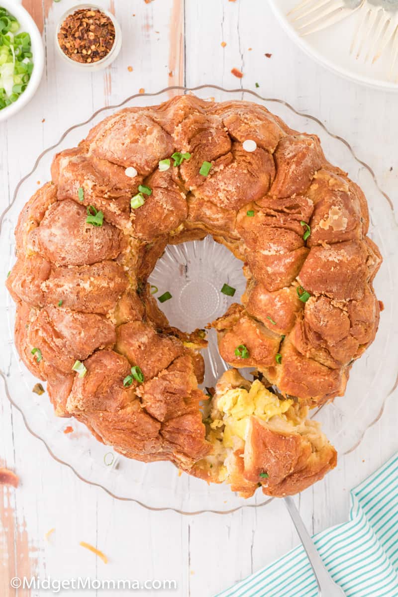 overhead shot Bacon Egg & Cheese Breakfast Monkey Bread