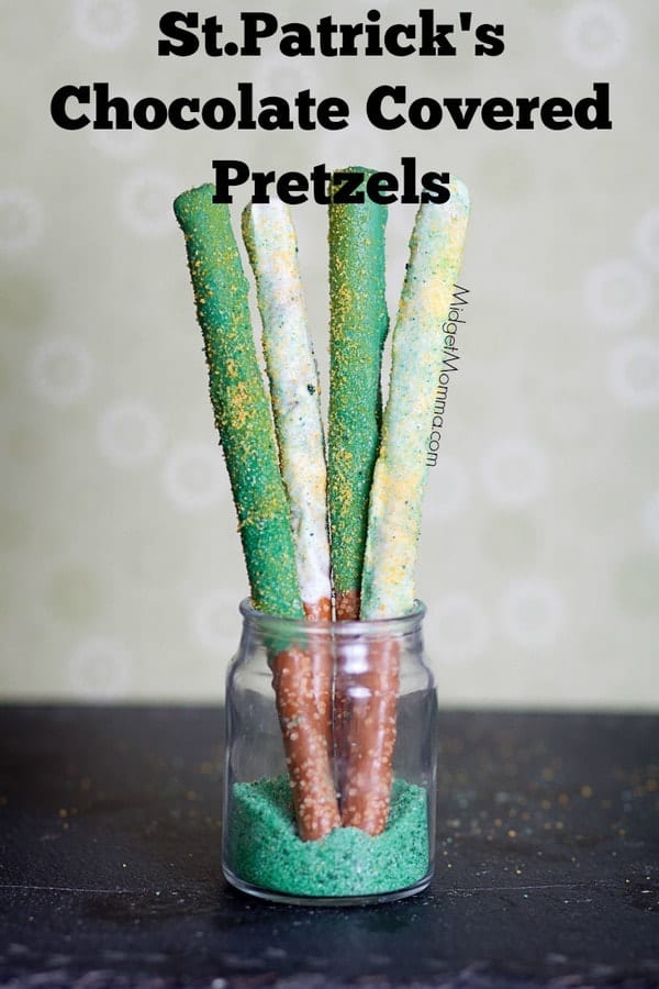 St.Patrick's Chocolate Covered Pretzels • MidgetMomma