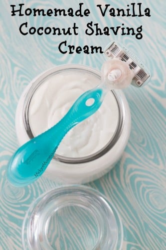 Easy DIY Shaving cream that works! Vanilla Coconut Shaving Cream. Homemade Shaving Cream that smells so amazing. DIY shaving cream with coconut is so easy to make too! You will love this Easy DIY shaving cream!