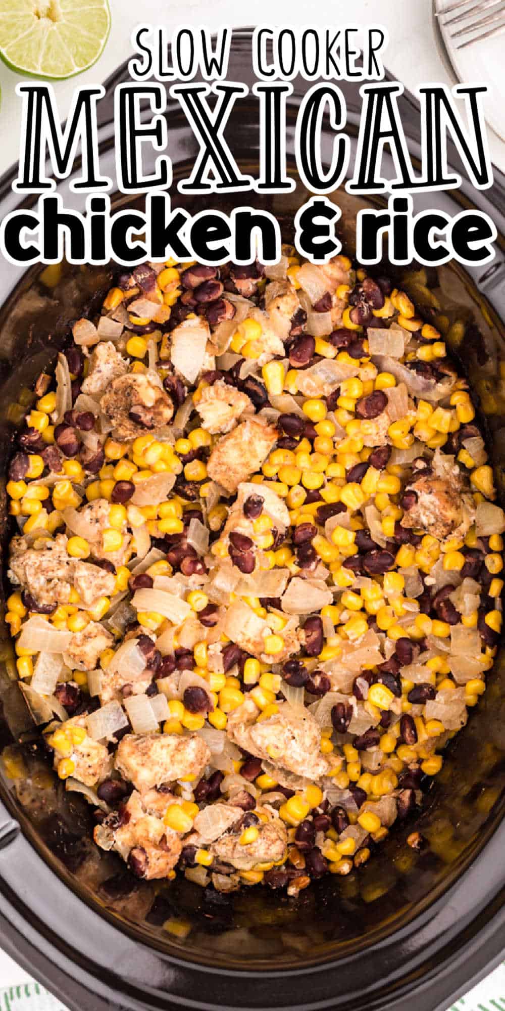 Slow Cooker Mexican Chicken and Rice • MidgetMomma