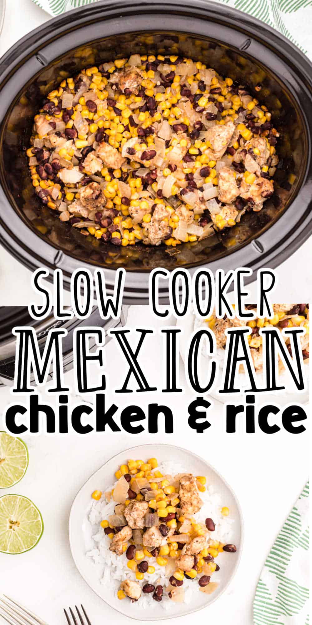 Slow Cooker Mexican Chicken and Rice • MidgetMomma