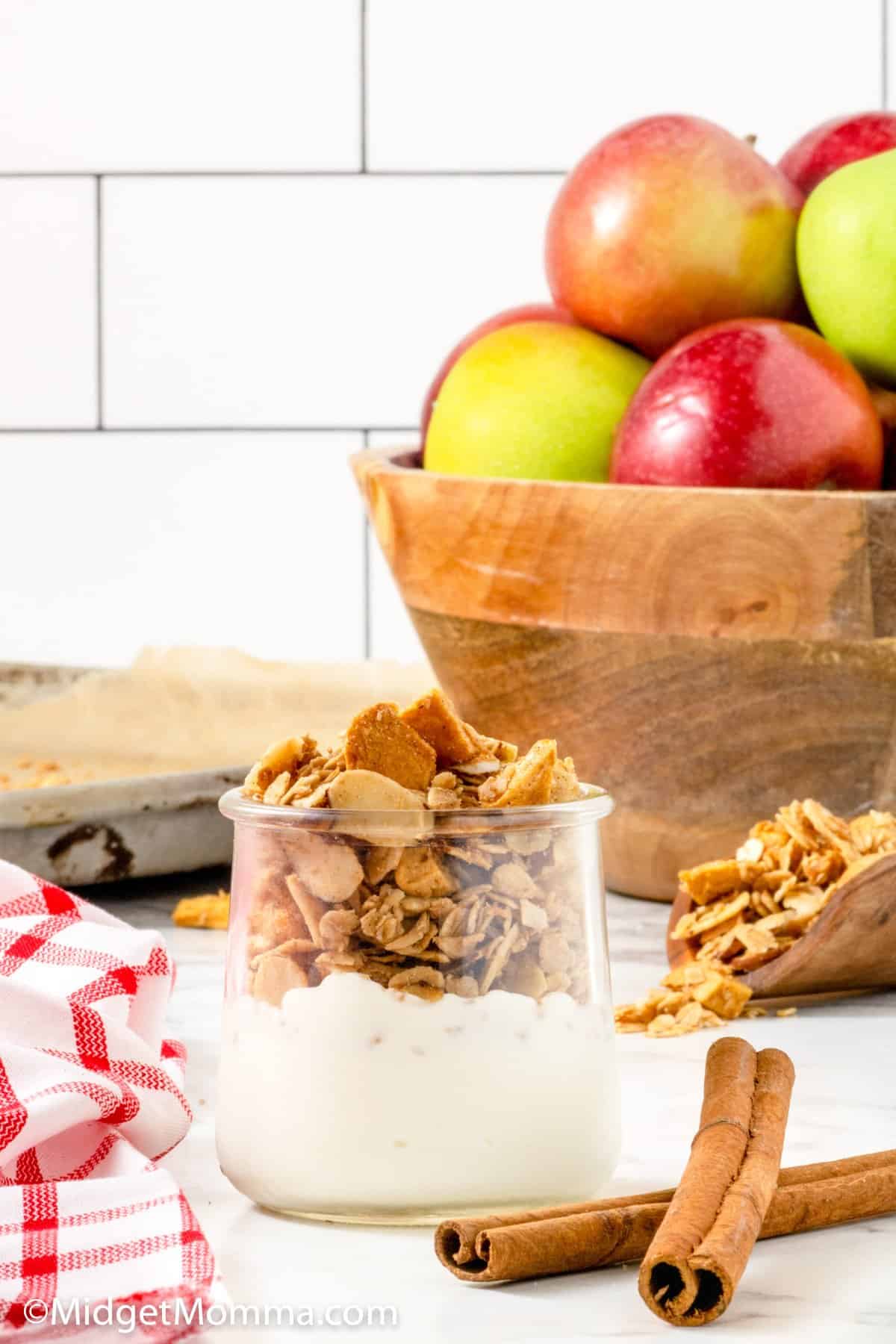 Apple Pie Granola on top of yogurt