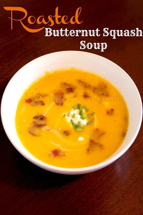 Roasted Butternut Squash Soup. Perfect for any time, lunch or dinner. Add a salad or sandwich to the side to make a meal or just alone.