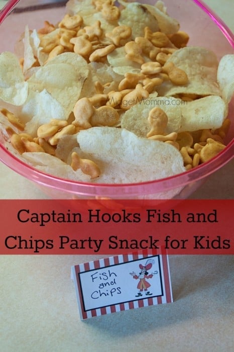 Captain Hooks Fish and Chips Party Snack for Kids is a quick and easy snack to make for a Disney party or any party for kids.