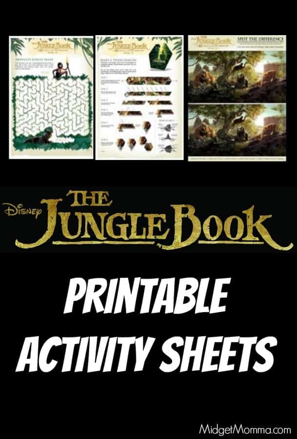 Disney's THE JUNGLE BOOK Printable Activity Sheets • MidgetMomma