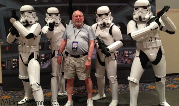 Lauren's dad with four Storm Troopers at Disney World.