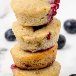 mini blueberry banana muffins
