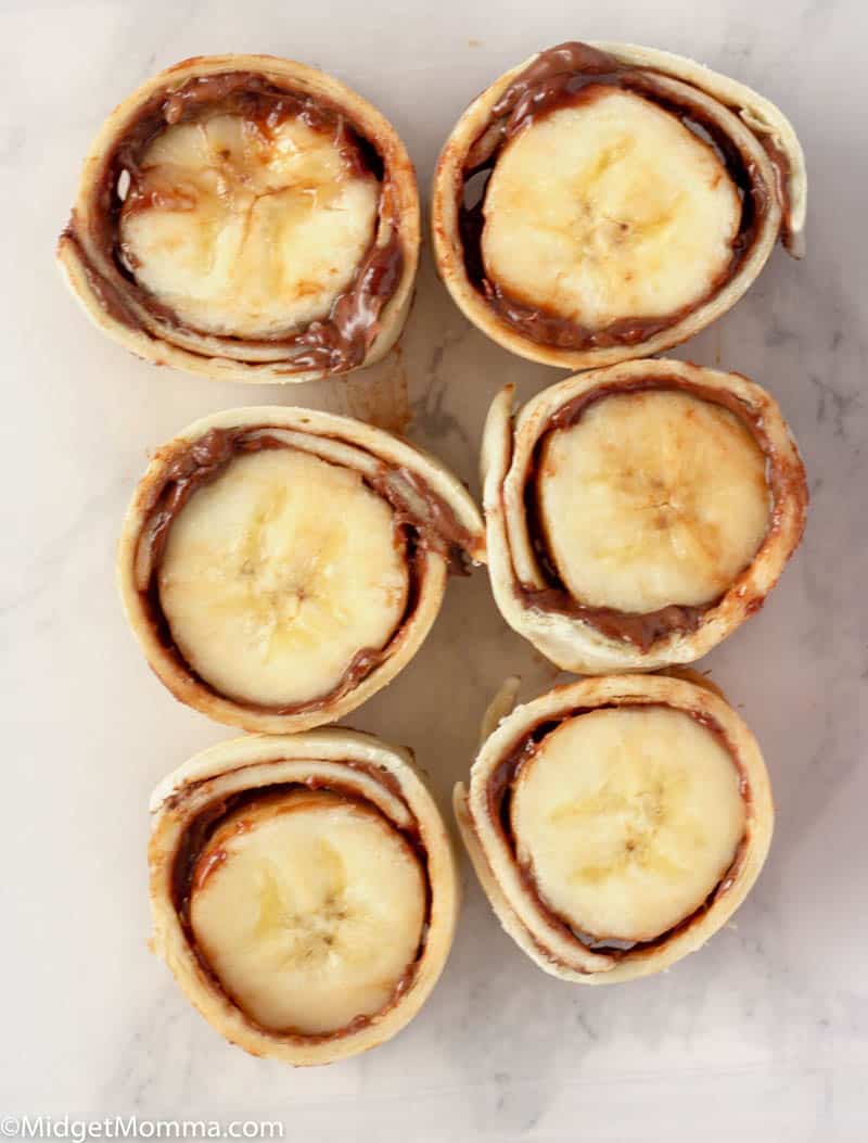 Chocolate Peanut butter Banana Roll Ups