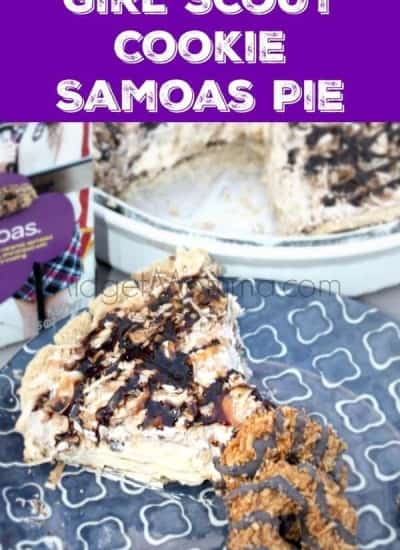 Girl Scout Cookie Samoas Pie tastes just like the Girl Scout Cookie Samoas but in a refrigerator pie form. Perfect for when you crave Samoas