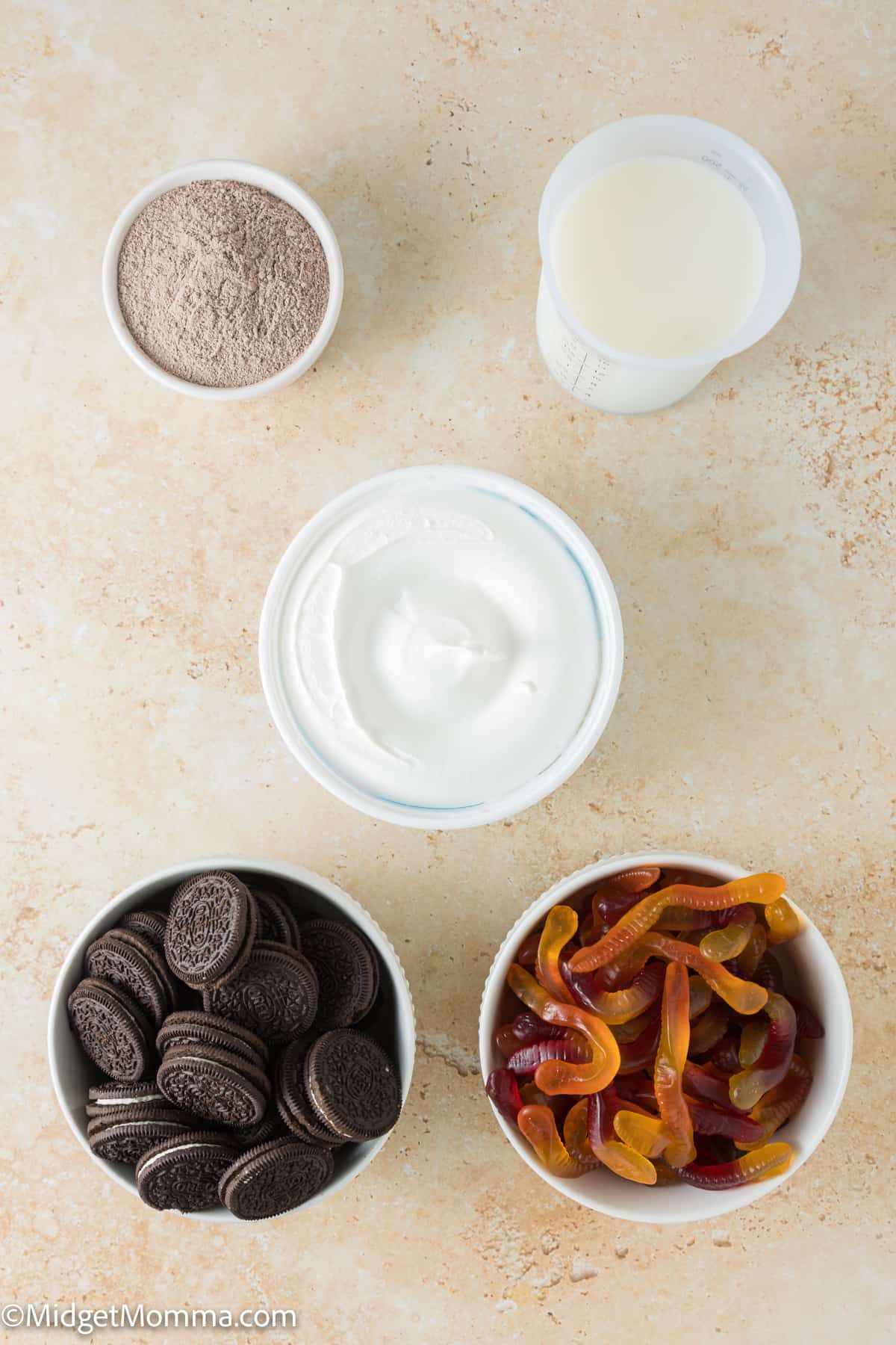 Oreo Cookie Dirt Cups Pudding Parfaits Recipe ingredients