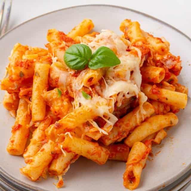Easy, Cheesy Sausage Baked Ziti Recipe