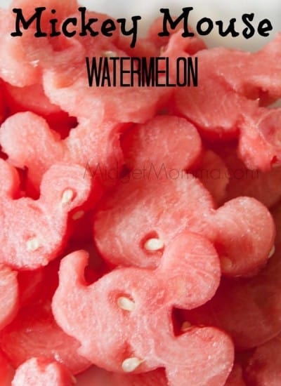 Mickey Mouse Watermelon, A fun tasty healthy treat that all kids will love. Mickey Mouse Watermelon is easy to make and easy for kids to eat.