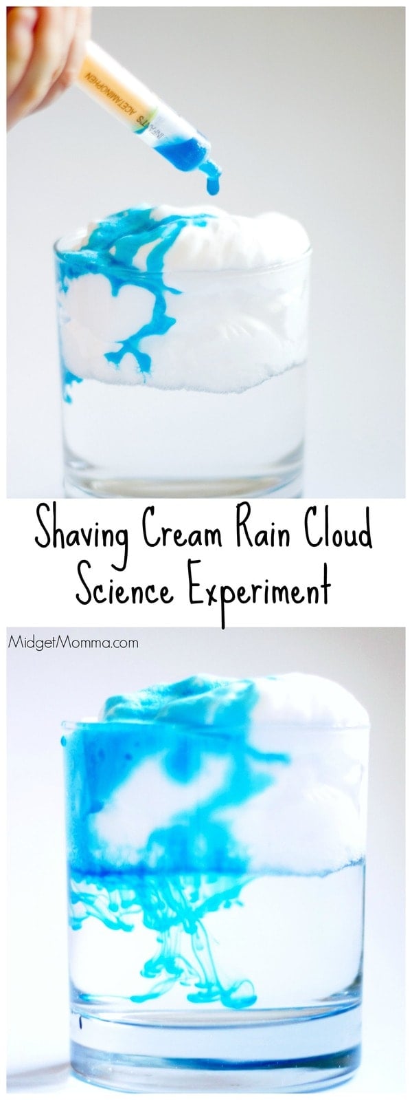 Shaving Cream Rain Cloud Science Experiment • MidgetMomma