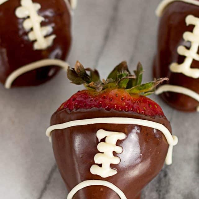 Football Chocolate Covered Strawberries • MidgetMomma