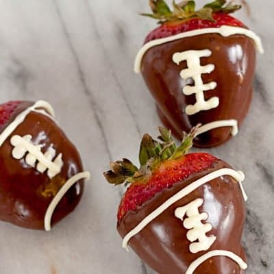 Football chocolate covered strawberries
