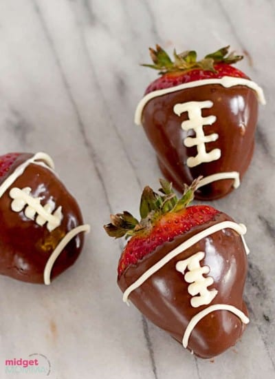 Football chocolate covered strawberries