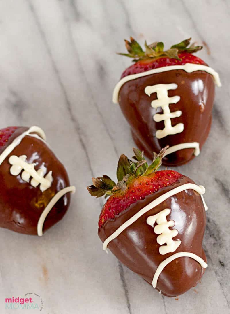 Football chocolate covered strawberries