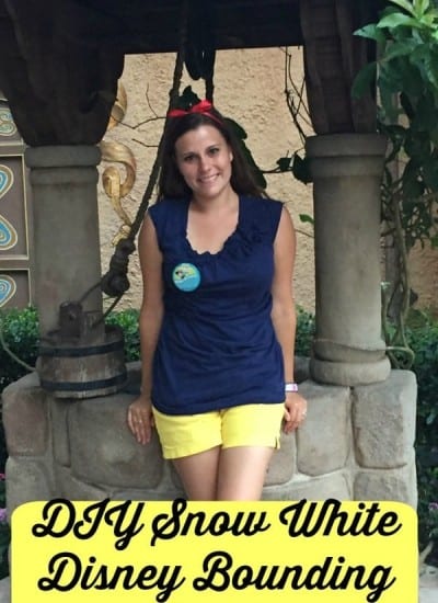 Snow White Disney Bounding Outfit. Easy to make DIY outfit to be dressed as Snow White while you are in Disney World. Make your own shorts to match