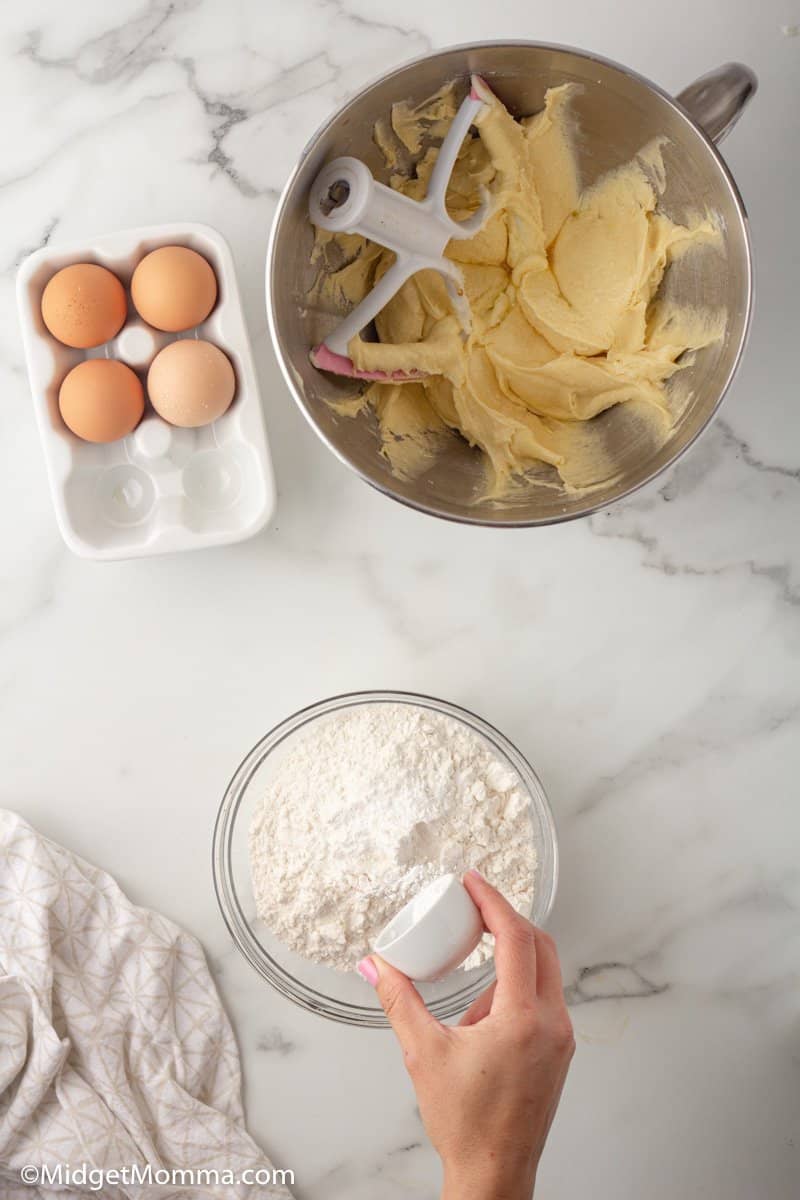 small bowl with flour and baking powder