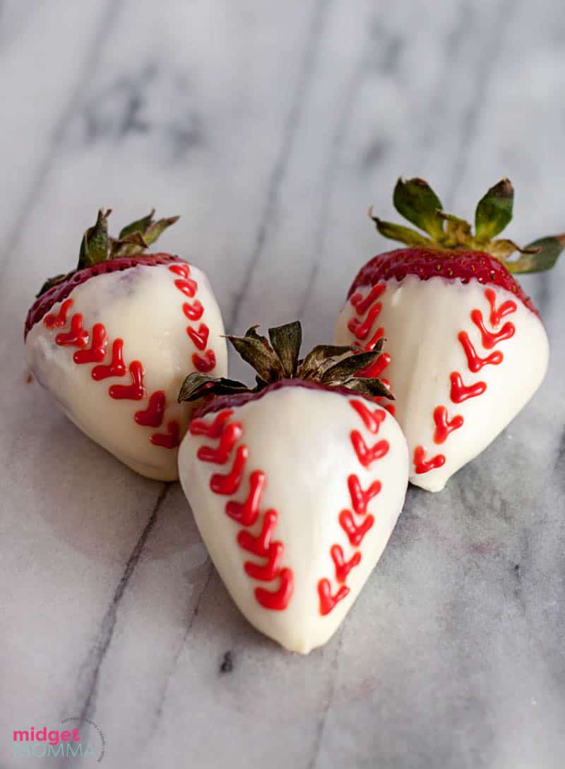baseball chocolate covered strawberries