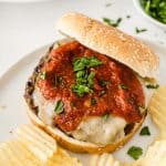 overhead photo of pizza burgers recipe