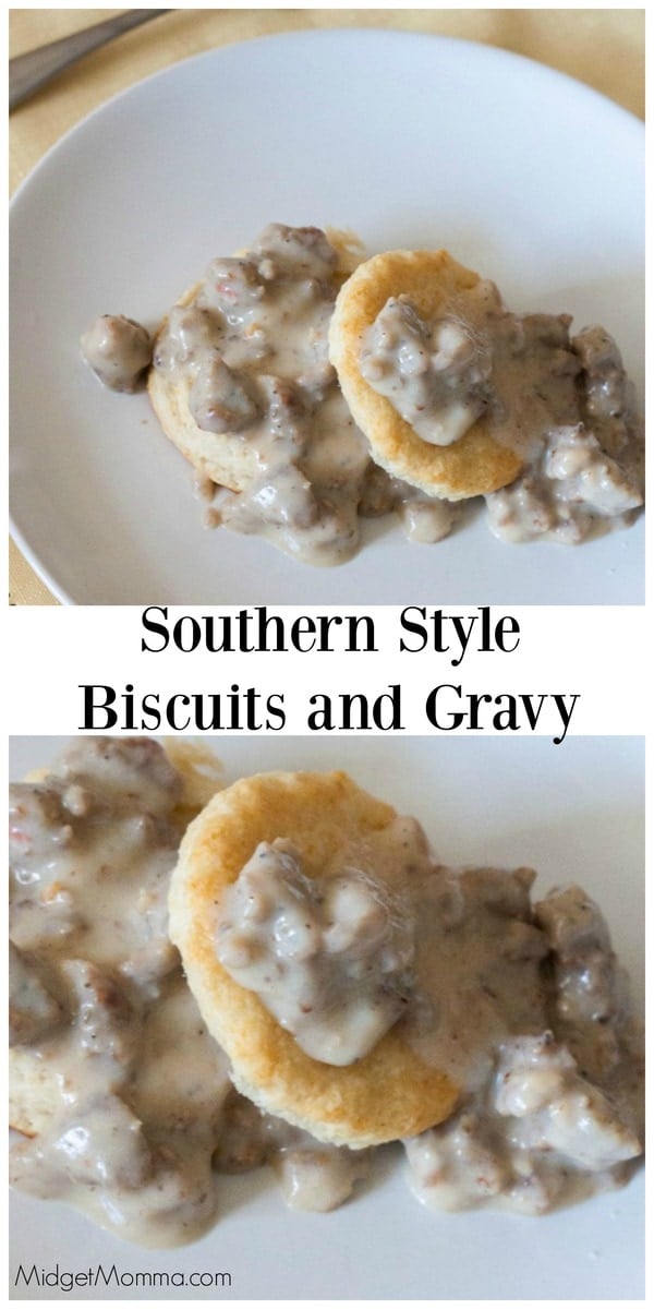 Southern Style Biscuits and Gravy • MidgetMomma